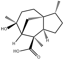 (3R)-2,3,4,5,6,7,8,8aβ-Octahydro-6β-hydroxy-3β,6,8-trimethyl-1H-3aα,7α-methanoazulene-8α-carboxylic acid 结构式
