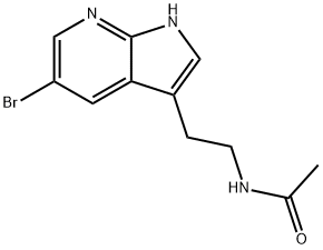 AcetaMide, N-[2-(5-broMo-1H-pyrrolo[2,3-b]pyridin-3-yl)ethyl]- 结构式