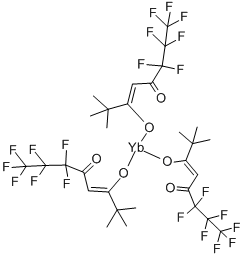 三(6,6,7,7,8,8,8-七氟-2,2-二甲基-3,5-乙酰辛酮基)镱 结构式