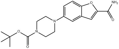 5-(4-叔丁氧羰基-1-哌嗪基)苯并呋喃-2-甲酰胺 结构式