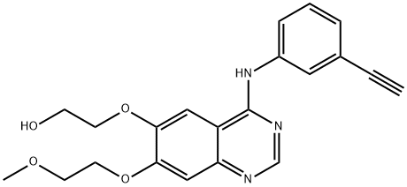 2-[[4-[(3-乙炔基苯基)氨基]-7-(2-甲氧基乙氧基)-6-喹唑啉基]氧基]乙醇 结构式