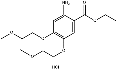 2-氨基-4,5-双(2-甲氧基乙氧基)苯甲酸乙酯盐酸盐 结构式