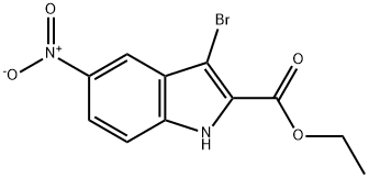 Ethyl 3-bromo-5-nitro-1H-indole-2-carboxylate 结构式
