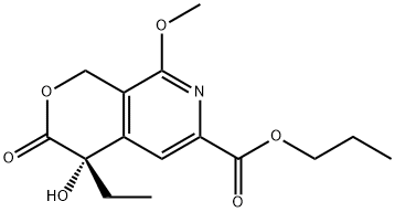 (S)-4-Ethyl-4-hydroxy-8-Methoxy-3-oxo-3,4-dihydro-1H-pyrano[3,4-c]pyridine-6-carboxylic acid propyl ester 结构式