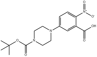 1-N-BOC-4-(3-羧基-4-硝基苯基)-哌嗪 结构式