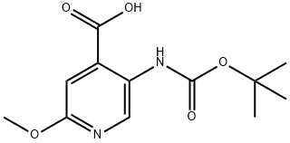5-(叔丁氧基羰基氨基)-2-甲氧基吡啶-4-羧酸 结构式