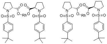 四[1-[(4-叔丁基苯基)磺酰基]-(2R)-吡咯烷羧酸]二铑(II) 结构式