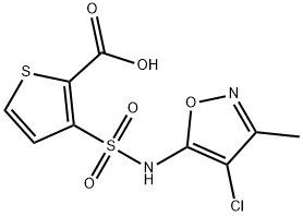 3-[[(4-氯-3-甲基-5-异恶唑基)氨基]磺酰基]-2-噻吩羧酸 结构式