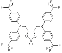 (+)-O-ISOPROPYLIDENE-2,3-DIHYDROXY-1,4-BIS[BIS(4-TRIFLUOROMETHYLPHENYL)PHOSPHINO]BUTANE 结构式