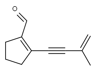 1-Cyclopentene-1-carboxaldehyde, 2-(3-methyl-3-buten-1-ynyl)- (9CI) 结构式