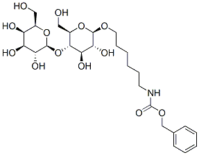 Carbamic acid, 6-(4-O-.beta.-D-galactopyranosyl-.beta.-D-glucopyranosyl)oxyhexyl-, phenylmethyl ester 结构式