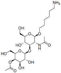 .beta.-D-Glucopyranoside, 6-aminohexyl 2-(acetylamino)-3-O-(4-O-acetyl-.beta.-D-galactopyranosyl)-2-deoxy- 结构式