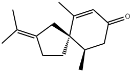 6,10-dimethyl-3-propan-2-ylidene-spiro[4.5]dec-9-en-8-one 结构式
