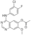 4-(3-氯-4-氟苯基氨基)-7-甲氧基喹唑啉-6-基乙酸酯盐酸盐 结构式