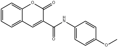 N-(4-甲氧基苯基)香豆素-3-甲酰胺 结构式