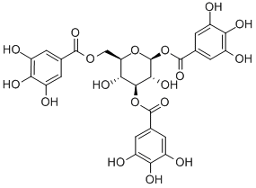 1,3,6-三-O-3,4,5-三羟基苯甲酰-BETA-D-葡萄糖 结构式