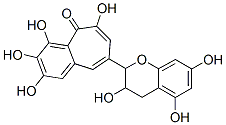 8-[(3,4-Dihydro-3,5,7-trihydroxy-2H-1-benzopyran)-2-yl]-2,3,4,6-tetrahydroxy-5H-benzocyclohepten-5-one 结构式