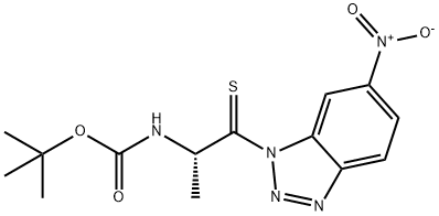 N-[(1S)-1-甲基-2-(6-硝基-1H-苯并三唑-1-基)-2-硫酮乙基]氨基甲酸叔丁酯 结构式