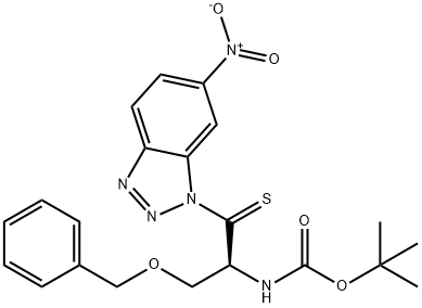 (S)-[2-(6-硝基-1H-苯并三唑-1-基)-1-[(苄氧基)甲基]-2-硫酮乙基]氨基甲酸叔丁酯 结构式