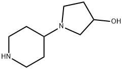 1-(4-哌啶基)-3-吡咯烷醇 结构式