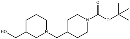 1-Boc-4-(3-hydroxyMethylpiperidin-1-ylMethyl)piperidine 结构式