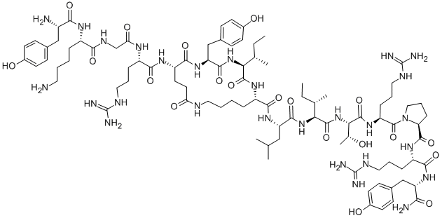 TYR-LYS-GLY-(CYCLO(GLU26-LYS29),PRO34)-NEUROPEPTIDE Y (25-36) 结构式