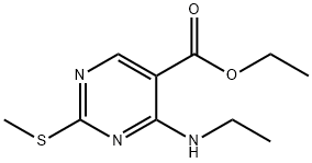 4-(乙基氨基)-2-(甲基硫代)嘧啶-5-羧酸乙酯 结构式