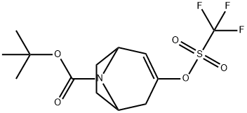 (1R,5S)-3-(三氟甲基磺酰氧基)-8-氮杂双环[3.2.1]-2-辛烯-8-羧酸叔丁酯 结构式
