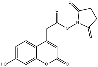 7-羟基-4-香豆素乙酸N-琥珀酰亚胺酯 结构式