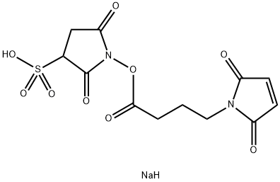 磺基-N-琥珀酰亚胺基4-马来酰亚胺丁酸钠盐 结构式