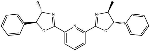 2,6-双[(4S,5S)-4-甲基-5-苯基-2-噁唑啉基]吡啶 结构式