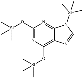 9-(Trimethylsilyl)-2,6-bis(trimethylsiloxy)-9H-purine 结构式