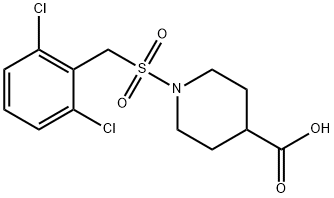 1-[(2,6-二氯苄基)磺酰基]哌啶-4-羧酸 结构式