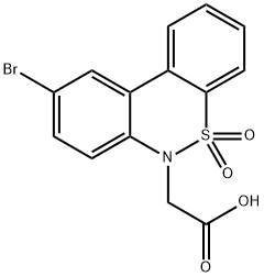 (9-bromo-5,5-dioxido-6H-dibenzo[c,e][1,2]thiazin-6-yl)acetic acid 结构式