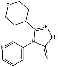 4-Pyridin-3-yl-5-tetrahydro-2H-pyran-4-yl-4H-1,2,4-triazole-3-thiol 结构式