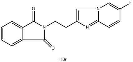 2-[2-(6-Fluoroimidazo[1,2-a]pyridin-2-yl)ethyl]-1H-isoindole-1,3(2H)-dione hydrobromide 结构式