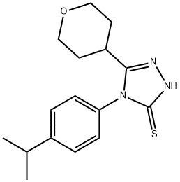 4-(4-Isopropylphenyl)-5-tetrahydro-2H-pyran-4-yl-4H-1,2,4-triazole-3-thiol 结构式