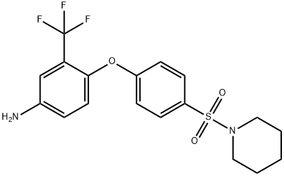 4-[4-(Piperidin-1-ylsulfonyl)phenoxy]-3-(trifluoromethyl)aniline 结构式