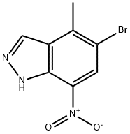 5-Bromo-4-methyl-7-nitro-1H-indazole 结构式