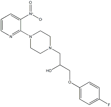 1-(4-Fluorophenoxy)-3-(4-{3-[hydroxy(oxido)amino]pyridin-2-yl}piperazin-1-yl)propan-2-ol 结构式