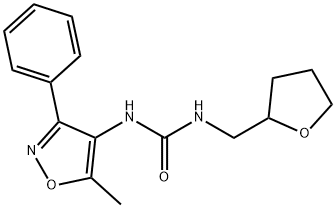 N-(5-Methyl-3-phenylisoxazol-4-yl)-N'-(tetrahydrofuran-2-ylmethyl)urea 结构式