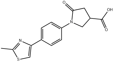 1-[4-(2-Methyl-1,3-thiazol-4-yl)phenyl]-1,2--5-oxopyrrolidine-3-carboxylic acid 结构式