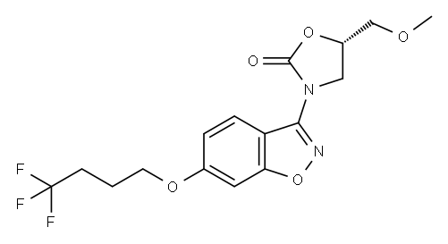 (5S)-5-(METHOXYMETHYL)-3-[6-(4,4,4-TRIFLUOROBUTOXY)-1,2-BENZOXAZOL-3-YL]-1,3-OXAZOLIDIN-2-ONE 结构式