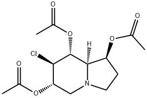 1,6,8-Indolizinetriol, 7-chlorooctahydro-, triacetate (ester), 1S-(1.alpha.,6.beta.,7.alpha.,8.beta.,8a.beta.)- 结构式