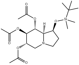 6,7,8-Indolizinetriol, 1-(1,1-dimethylethyl)dimethylsilyloxyoctahydro-, triacetate (ester), 1S-(1.alpha.,6.beta.,7.alpha.,8.beta.,8a.beta.)- 结构式