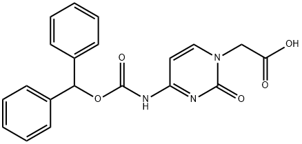 (4-N-(二苯甲氧羰基)-胞嘧啶)-1-乙酸 结构式