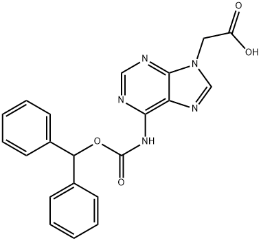 6-N-(二苯甲氧羰基)腺嘌呤-9-乙酸 结构式