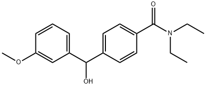 rac-4-(3’-Methoxy-α-hydroxybenzyl)-N,N-diethylbenzamide 结构式