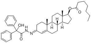 2'-[17-[(1-oxoheptyl)oxy]androst-4-en-3-ylidene]-2-phenylglycolohydrazide 结构式
