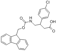 4-(((((9H-芴-9-基)甲氧基)羰基)氨基)-3-(4-氯苯基)丁酸 结构式